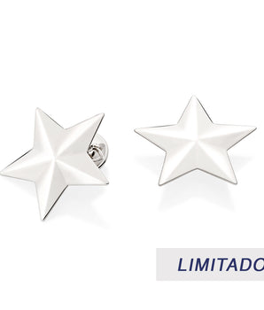 PLATINUM STAR MAXI BUTTON EARRINGS