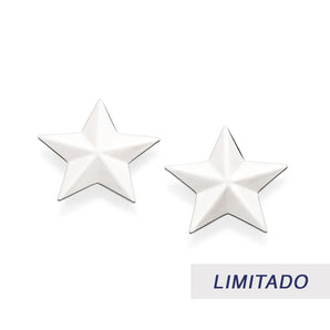 PLATINUM STAR MAXI BUTTON EARRINGS