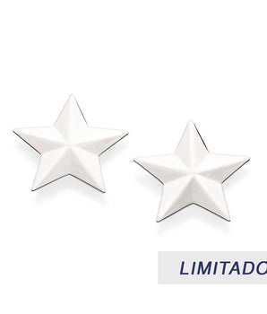 PLATINUM STAR MAXI BUTTON EARRINGS