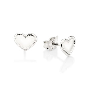 PLATINUM SOLID TEXTURED STUD EARRINGS