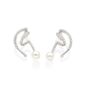 PLATINUM MODERN WEDDING EAR CUFF EARRING