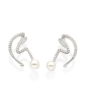 PLATINUM MODERN WEDDING EAR CUFF EARRING