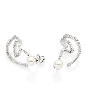 PLATINUM MODERN WEDDING EAR CUFF EARRING