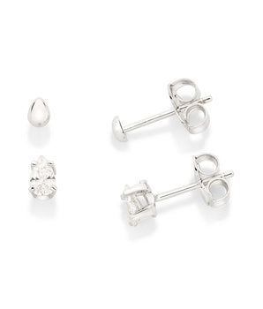 PLATINUM DEW DROPS STUD EARRINGS KIT