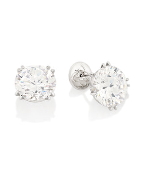 PLATINUM LIGHT BUTTON EARRING