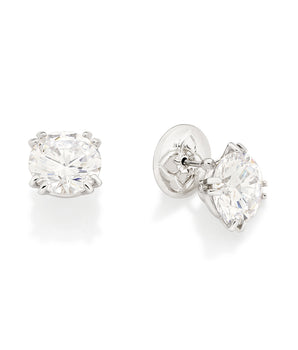 PLATINUM SMALL LIGHT BUTTON EARRINGS