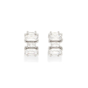 PLATINUM ALL ABOARD HUGGIE EARRINGS