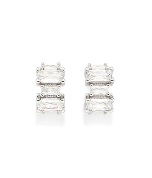 PLATINUM ALL ABOARD HUGGIE EARRINGS