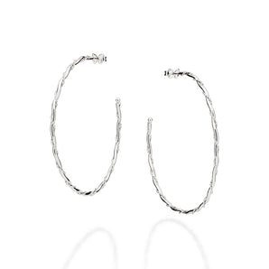 PLATINUM TWISTED HOOP EARRINGS