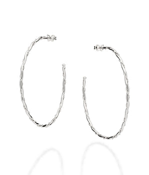 PLATINUM TWISTED HOOP EARRINGS