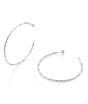 PLATINUM TWISTED HOOP EARRINGS
