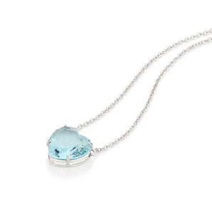 PLATINUM STONE HEART NECKLACE