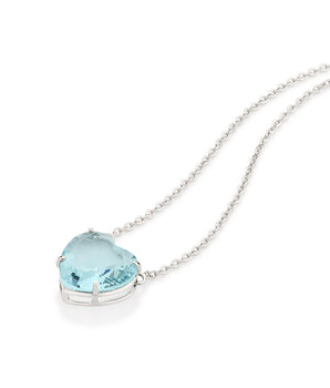 PLATINUM STONE HEART NECKLACE