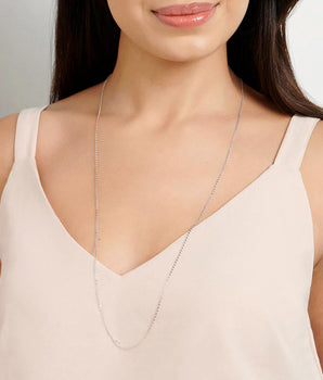 PLATINUM CABLE LINK CHAIN NECKLACE - 80CM (31.5IN)