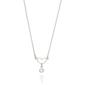 PLATINUM HANGING HEART NECKLACE