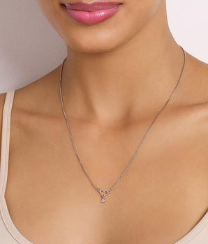 PLATINUM HANGING HEART NECKLACE