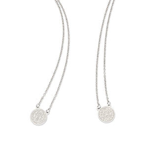 PLATINUM SAINT BENEDICT SCAPULAR NECKLACE