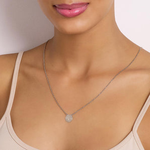 PLATINUM SAINT BENEDICT SCAPULAR NECKLACE