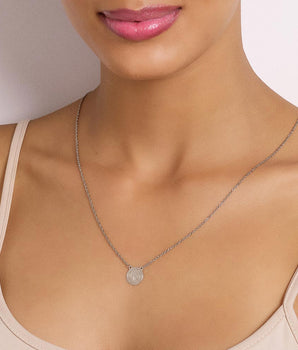 PLATINUM SAINT BENEDICT SCAPULAR NECKLACE