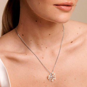 PLATINUM PEARL BURST NECKLACE