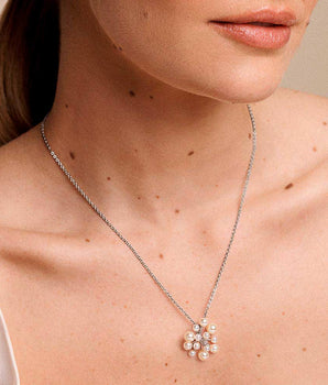 PLATINUM PEARL BURST NECKLACE