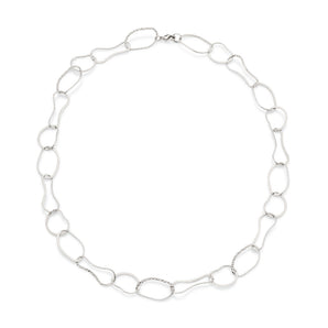 PLATINUM ABSTRACT OVAL NECKLACE