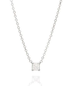 PLATINUM SQUARE LIGHT NECKLACE