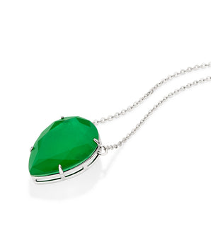 PLATINUM GREEN DROPLET NECKLACE