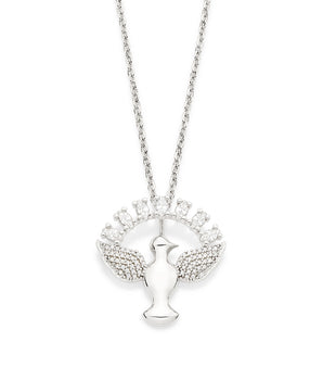 PLATINUM STUDDED HOLY SPIRIT PENDANT
