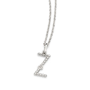 PLATINUM TEXTURED AND HEART LETTER PENDANT