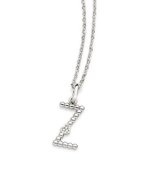 PLATINUM TEXTURED AND HEART LETTER PENDANT