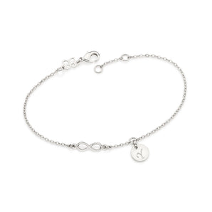 PLATINUM FOREVER BRACELET WITH LETTER
