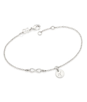 PLATINUM FOREVER BRACELET WITH LETTER