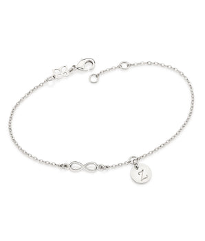 PLATINUM FOREVER BRACELET WITH LETTER
