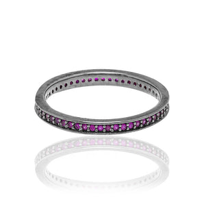 BLACK RHODIUM RING WITH ZIRCONIA