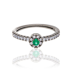 BLACK RHODIUM RING WITH ZIRCONIA