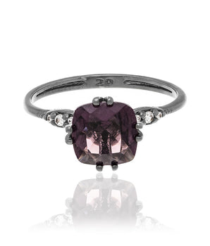 BLACK RHODIUM RING WITH CRYSTAL AND ZIRCONIA