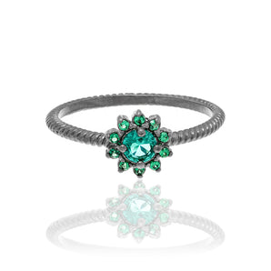 BLACK RHODIUM RING WITH ZIRCONIA