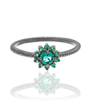 BLACK RHODIUM RING WITH ZIRCONIA