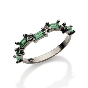 BLACK RHODIUM RING WITH ZIRCONIA