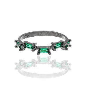 BLACK RHODIUM RING WITH ZIRCONIA