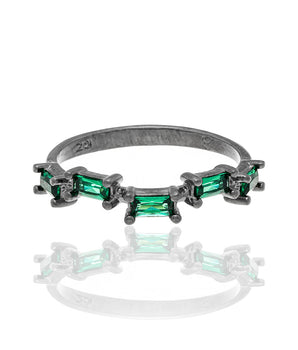 BLACK RHODIUM RING WITH ZIRCONIA