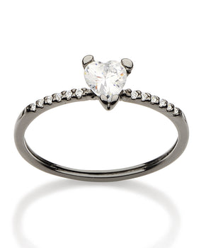 BLACK RHODIUM RING WITH ZIRCONIA