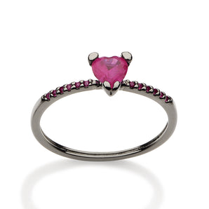 BLACK RHODIUM RING WITH ZIRCONIA