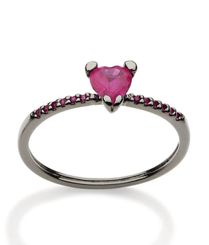 BLACK RHODIUM RING WITH ZIRCONIA