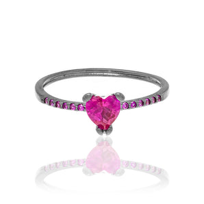BLACK RHODIUM RING WITH ZIRCONIA