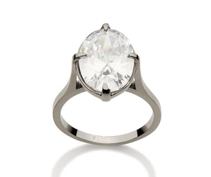 BLACK RHODIUM RING WITH ZIRCONIA