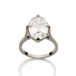 BLACK RHODIUM RING WITH ZIRCONIA