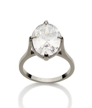 BLACK RHODIUM RING WITH ZIRCONIA