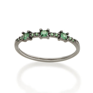BLACK RHODIUM RING WITH ZIRCONIA
